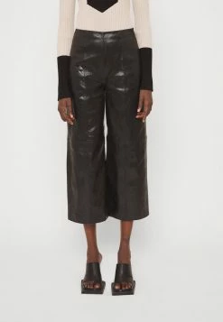 Promo 😉 By Malene Birger MILORIS - Leather Trousers - Black 😀 -By Malene Birger shop 3460999f070c4f449cbf30ff579f096b