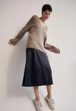 Buy โค๏ธ By Malene Birger ORITZ - Leather ๐ Skirt - Black ๐
