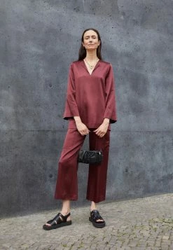 Cheap โ By Malene Birger EVILIA - Trousers - Burgundy โค๏ธ